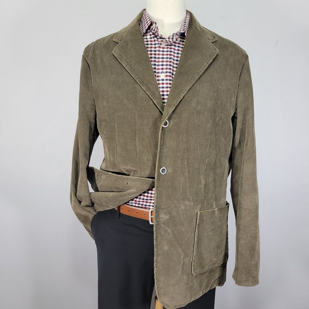 St. John's Bay Men's Sport Coat Blazer Jacket Tobacco Brown Corduroy Large Tall